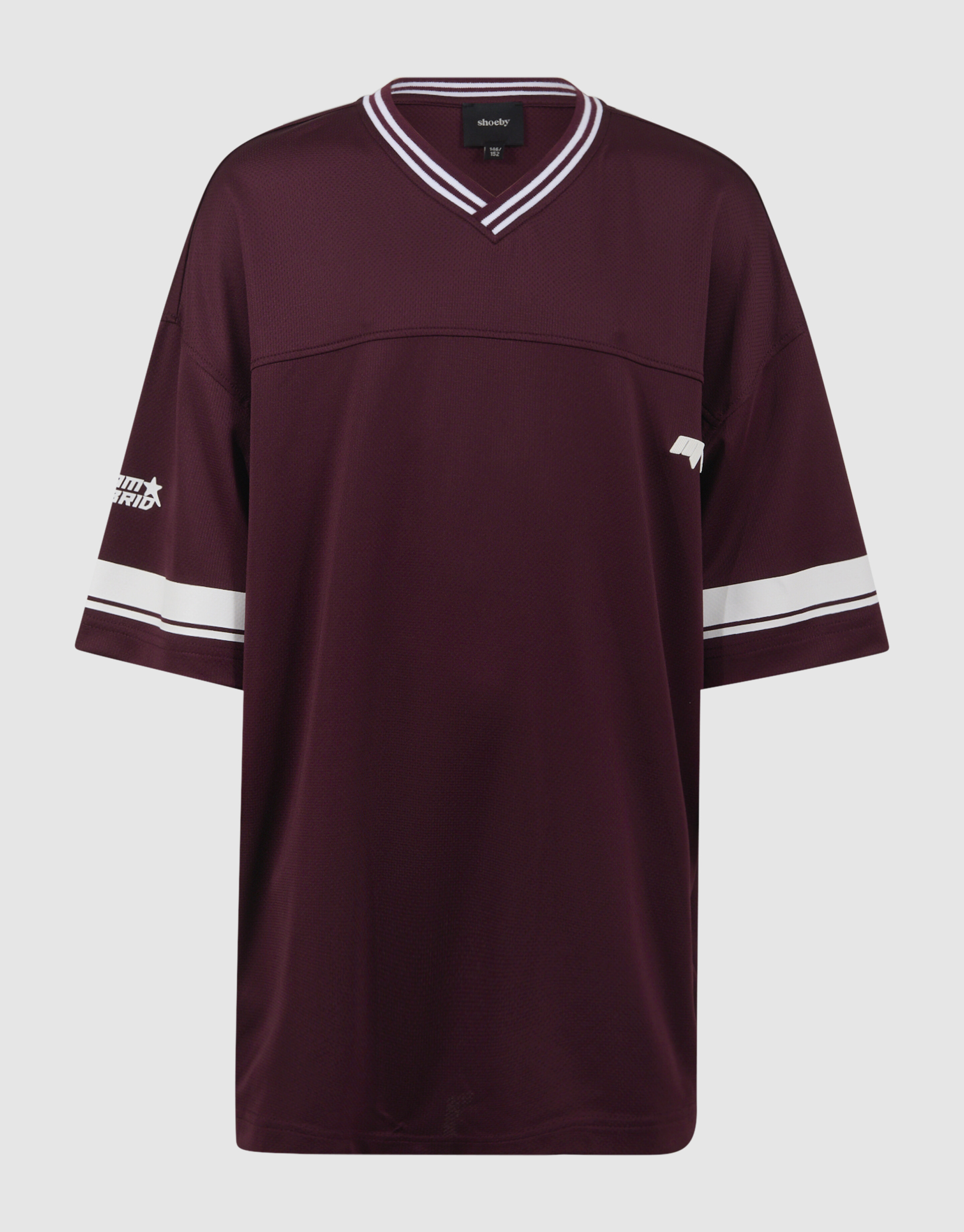 Oversized Baseball T-shirt Donkerrood SHOEBY BOYS
