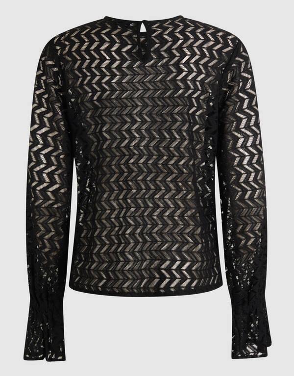 Kanten Zigzag Top Zwart SHOEBY WOMEN