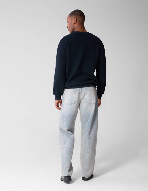 Soft Block Sweater Donkerblauw SHOEBY MEN