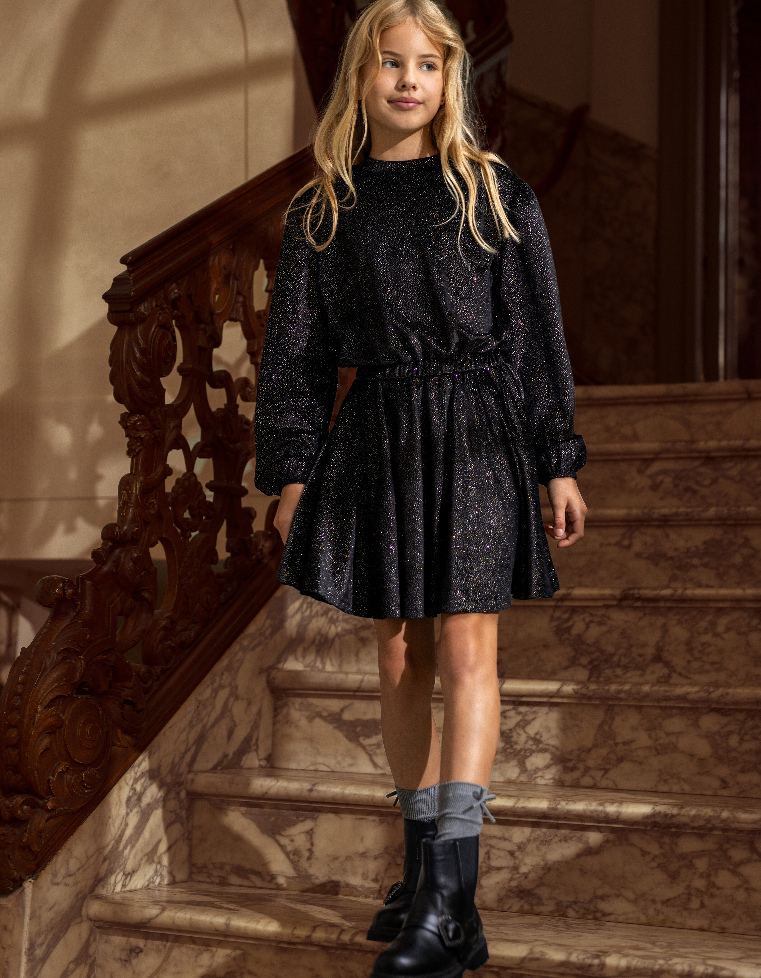 Glitter Jurk Zwart SHOEBY GIRLS