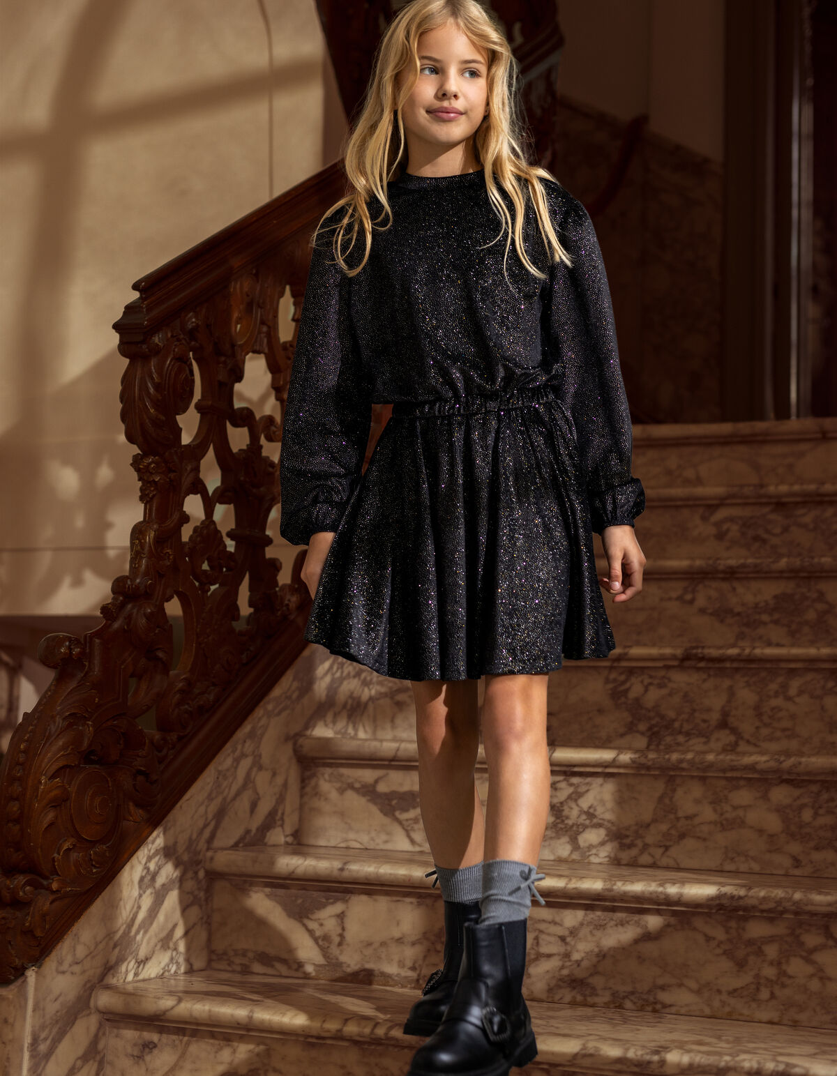 Glitter Jurk Zwart SHOEBY GIRLS