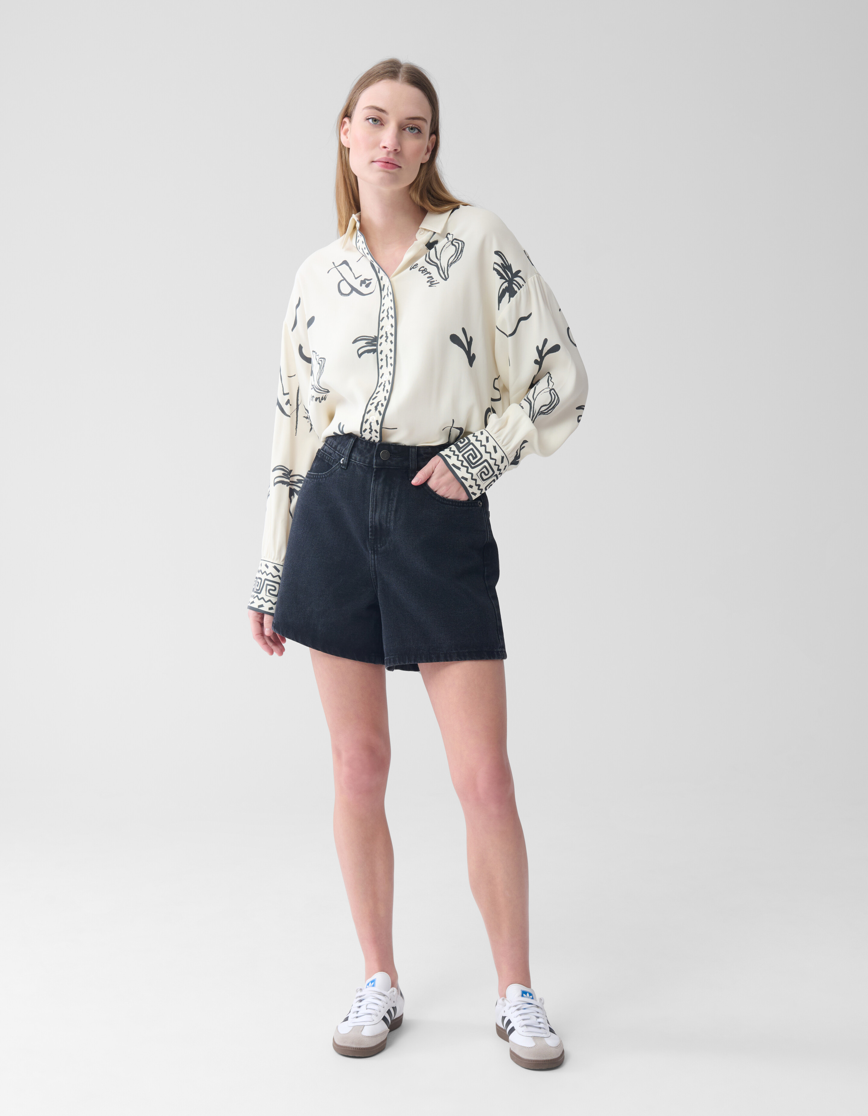 Denim Short Zwart SHOEBY WOMEN