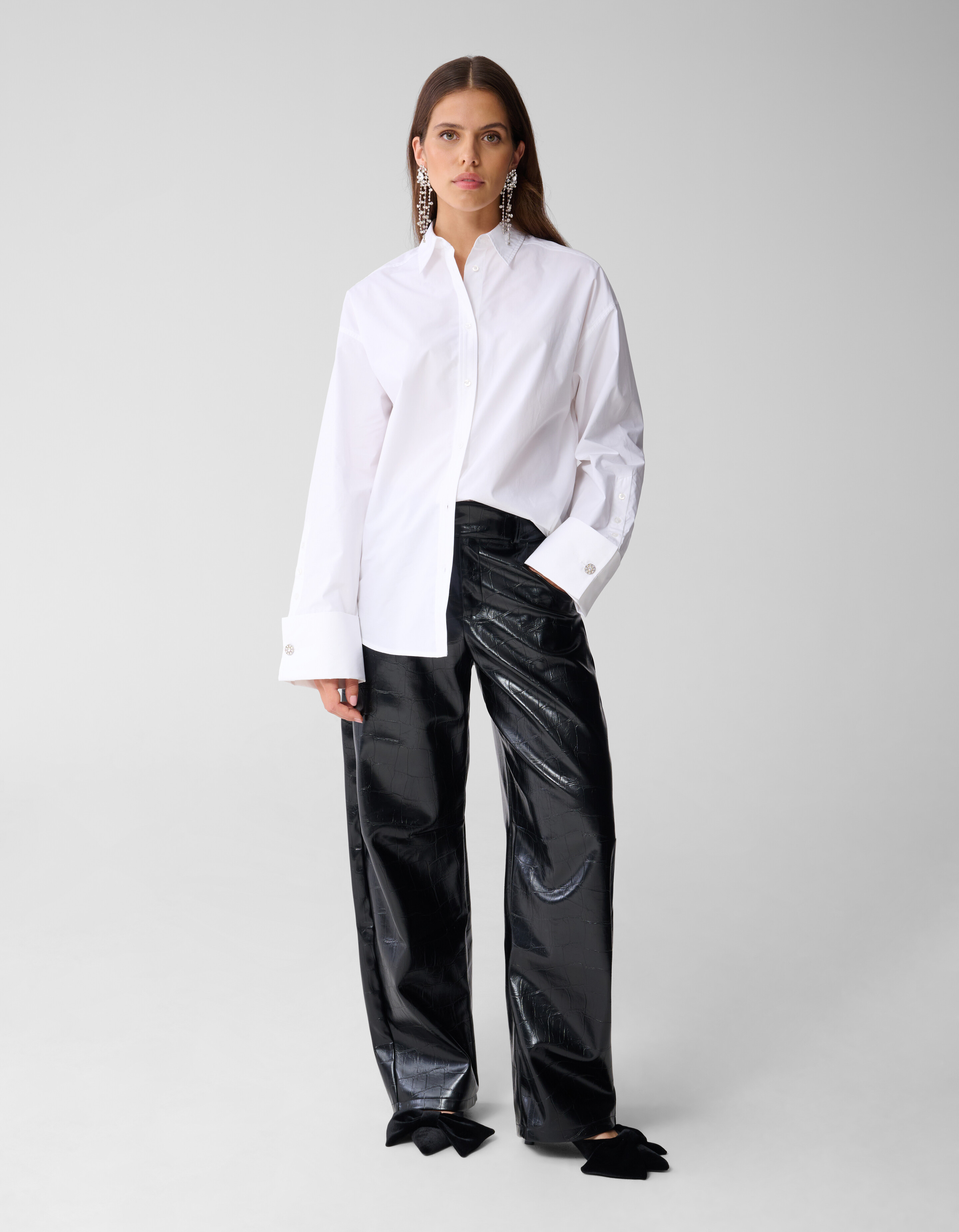 Oversized Poplin Blouse Wit SHOEBY WOMEN