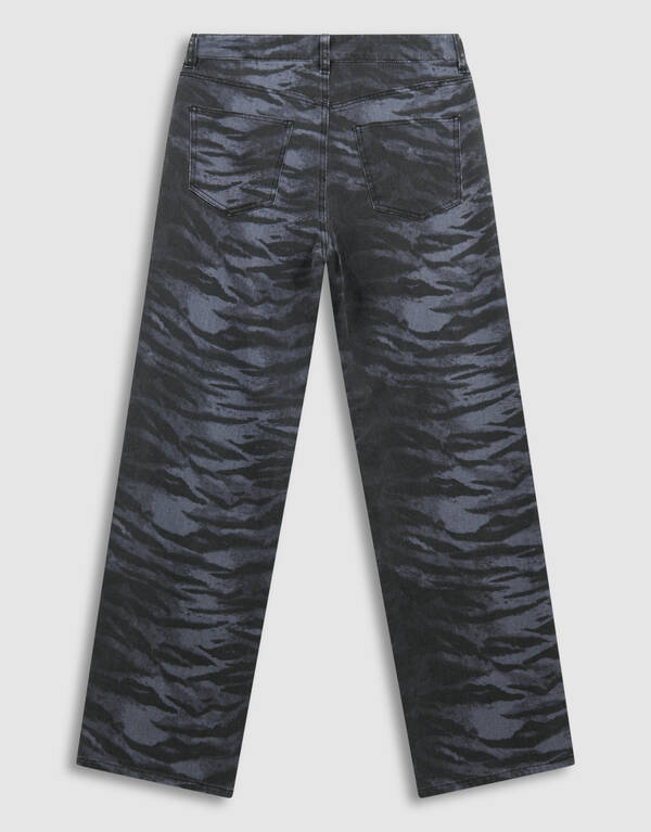 Tijger Wide Leg Fit Jeans Donkergrijs SHOEBY WOMEN