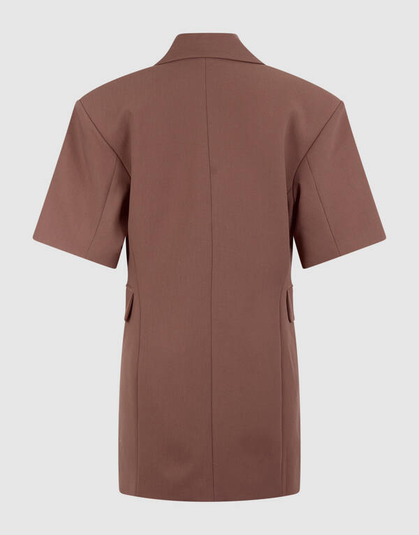 Short Sleeve Blazer Jurk Bruin SHOEBY WOMEN