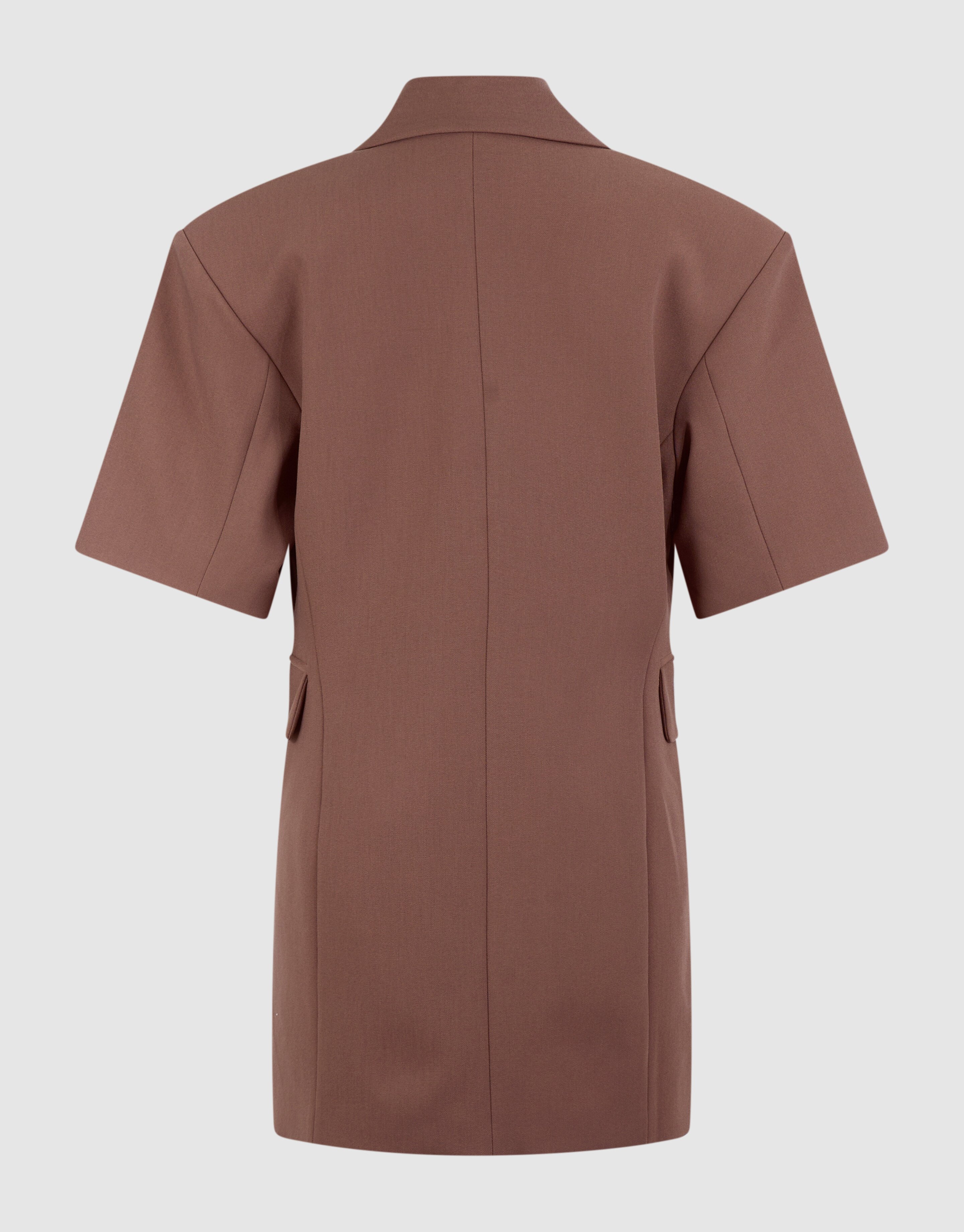 Short Sleeve Blazer Jurk Bruin SHOEBY WOMEN