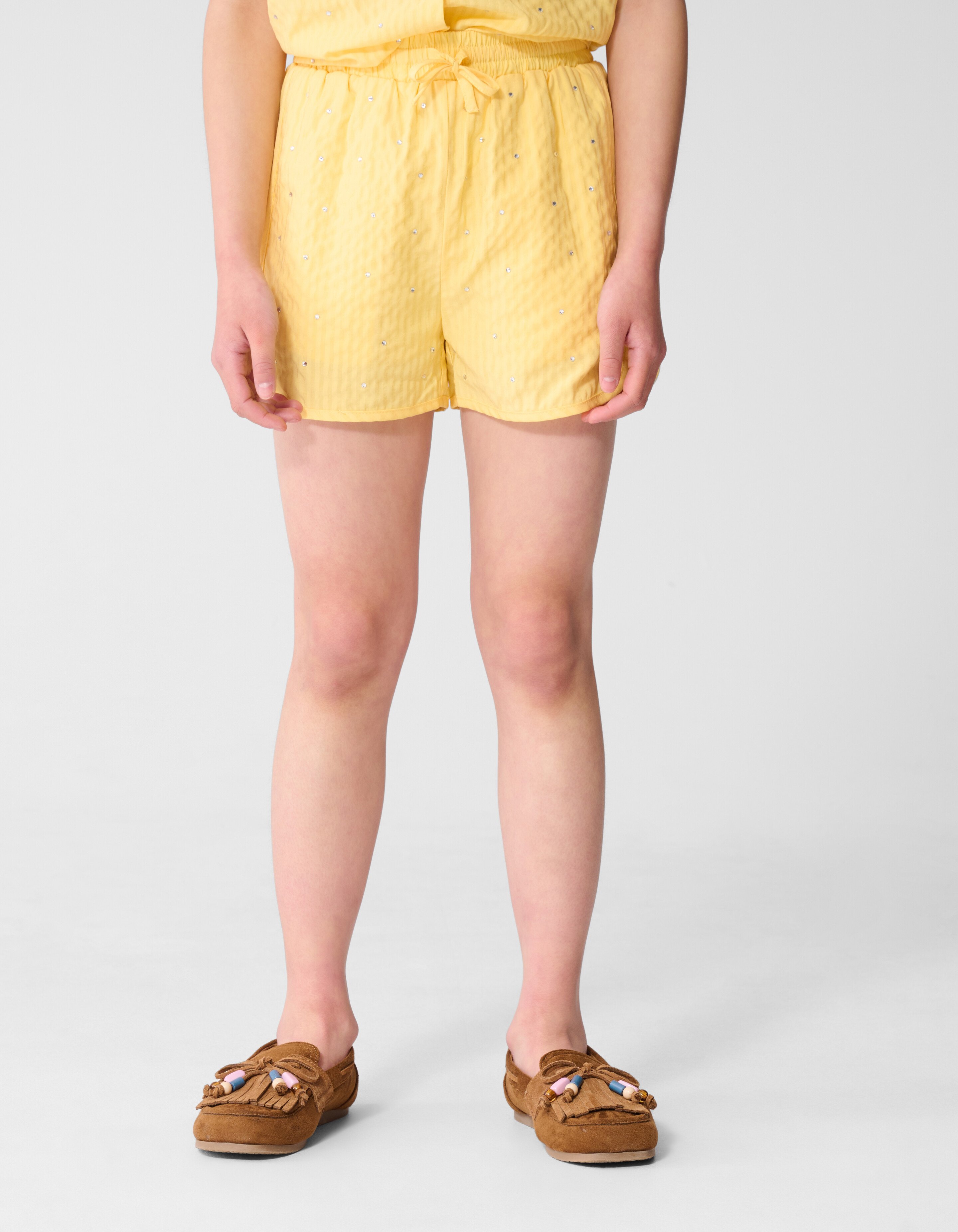 Pinstripe Strass Short Lichtgeel SHOEBY GIRLS