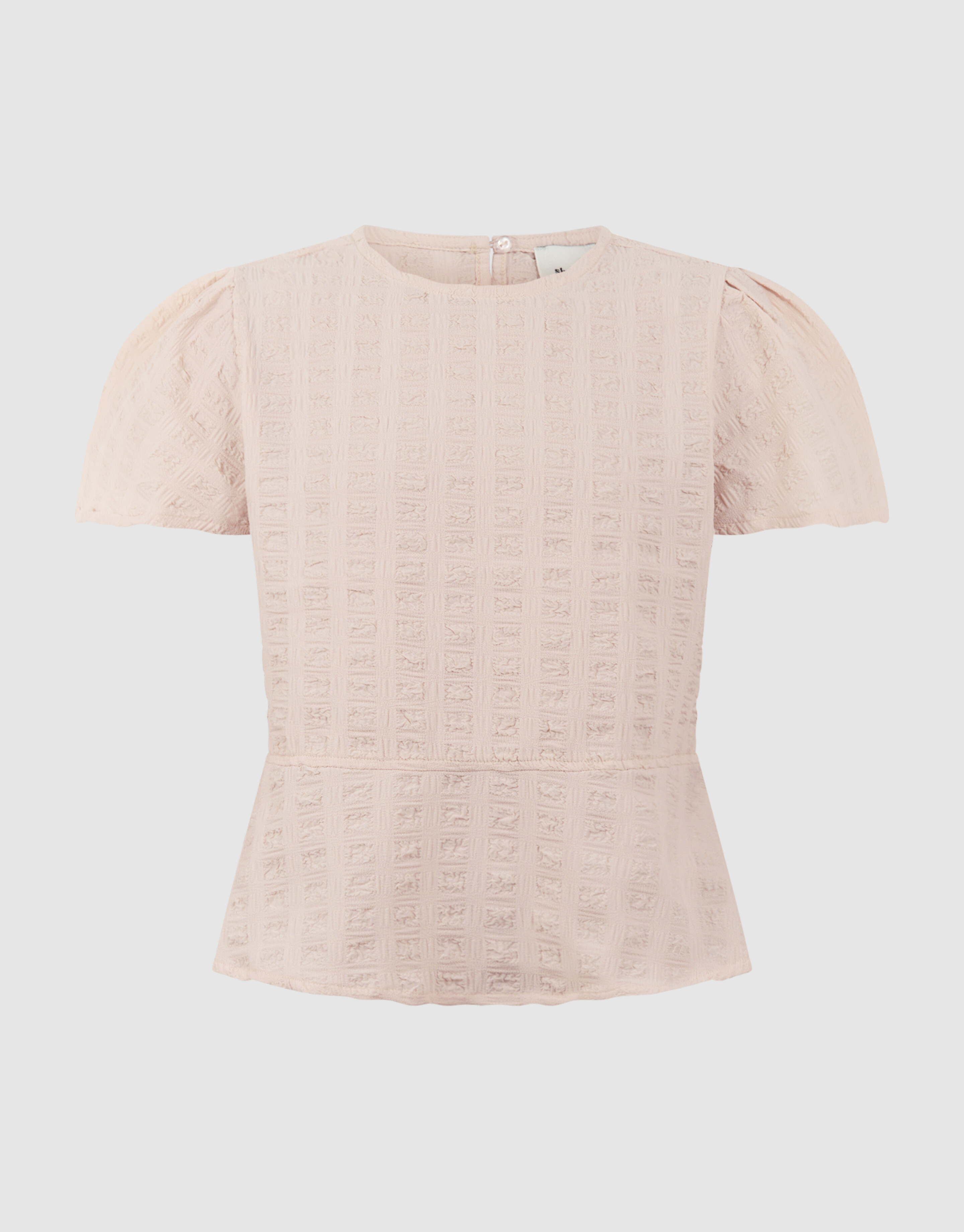Crinkle Peplum Top Zand SHOEBY GIRLS
