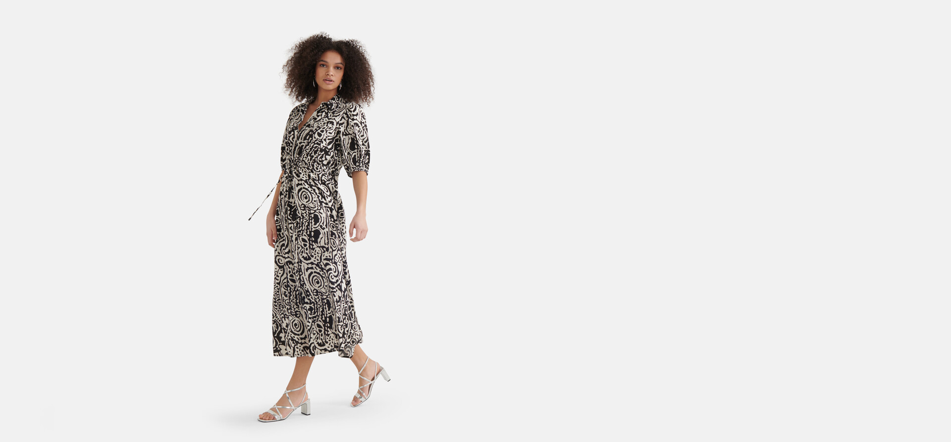 Printed Jurk Zwart/Wit SHOEBY WOMEN
