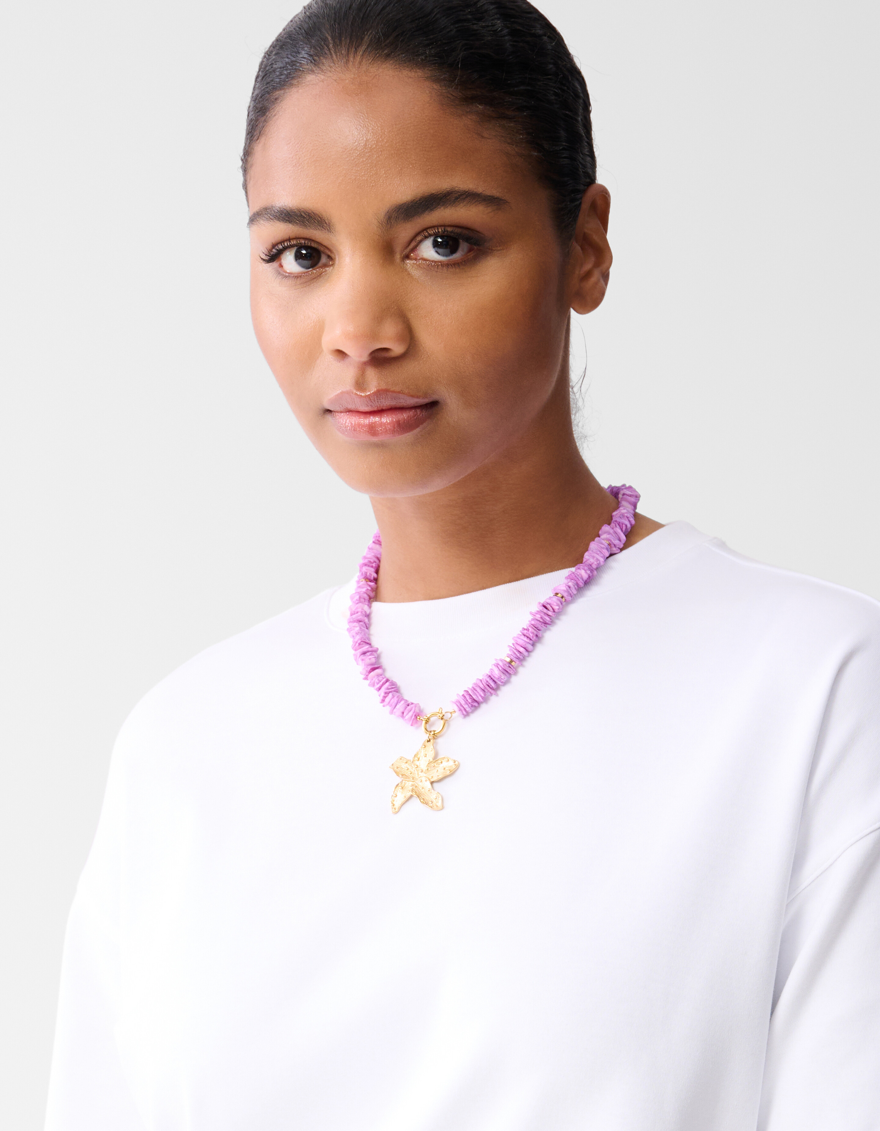 Shell Flower Ketting Paars SHOEBY ACCESSOIRES