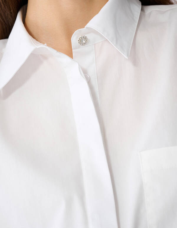 Oversized Short Sleeve Blouse Wit SHOEBY WOMEN