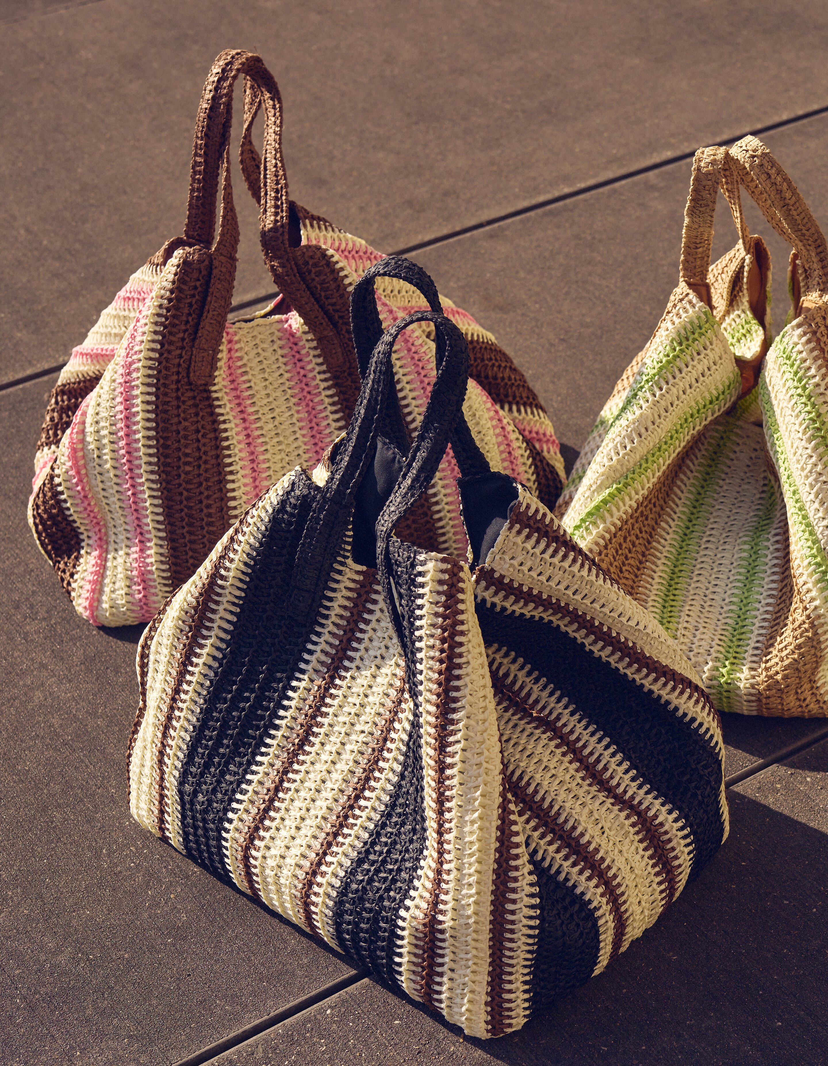 Gebreide Strandshopper Zwart/Bruin SHOEBY ACCESSOIRES
