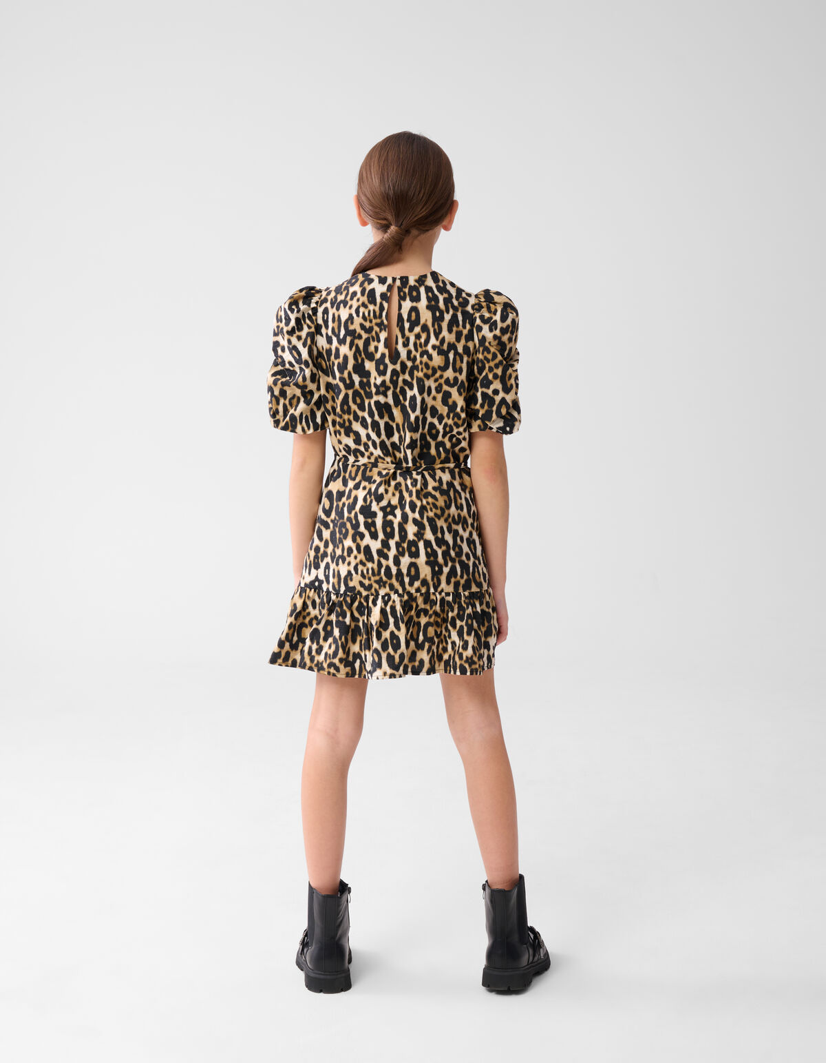 Printed Leopard Jurk Bruin SHOEBY GIRLS