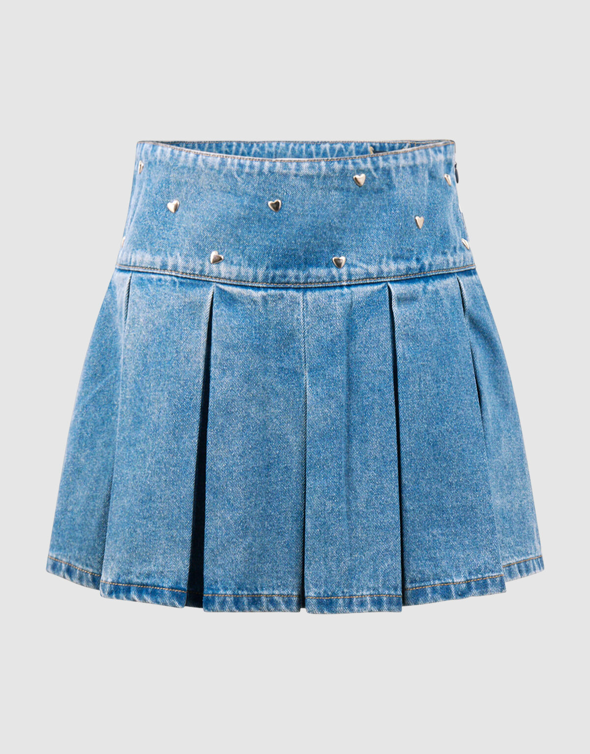 Denim Stud Mini Rok Blauw SHOEBY GIRLS