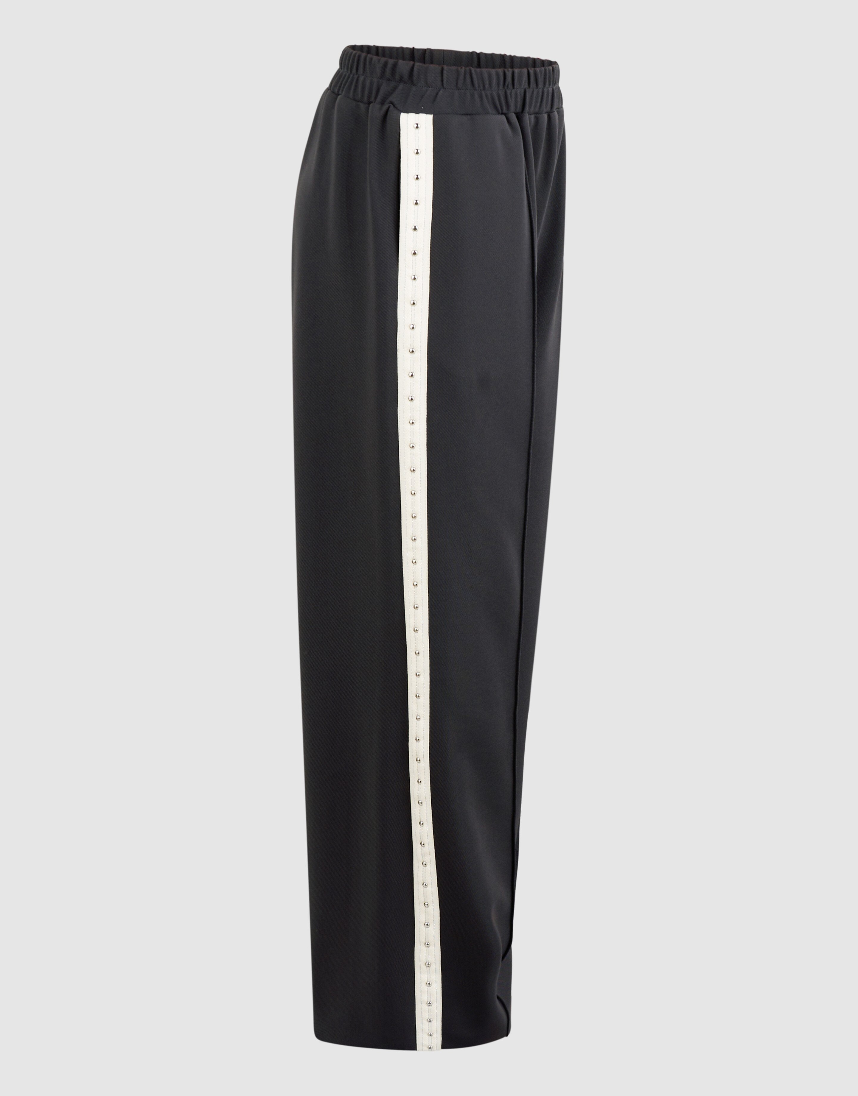 Studded Wide Leg Broek Donkergrijs SHOEBY GIRLS