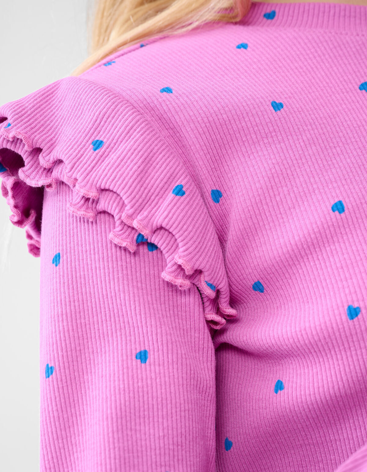 Heart Ruffle Top Roze SHOEBY GIRLS