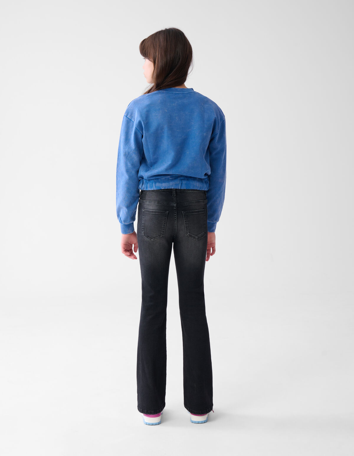 Heart Washed Sweater Blauw SHOEBY GIRLS