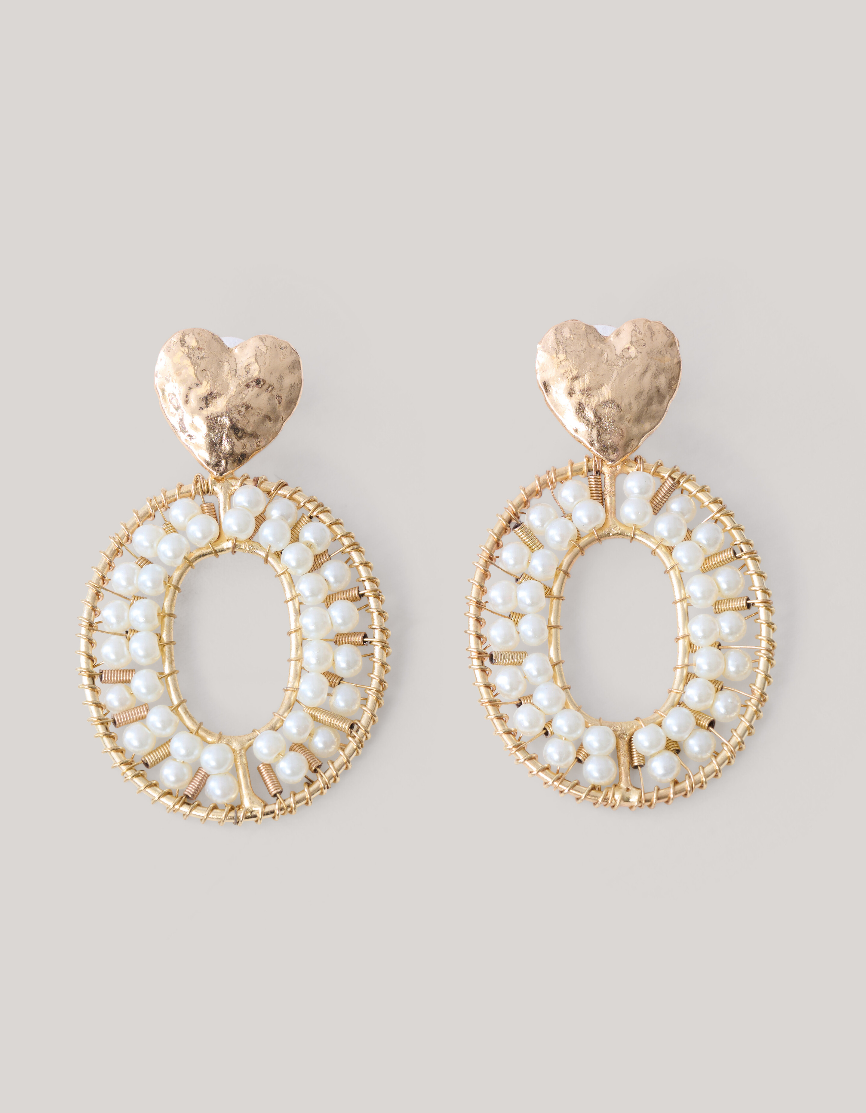 Oval Heart Oorbellen Goud SHOEBY ACCESSOIRES