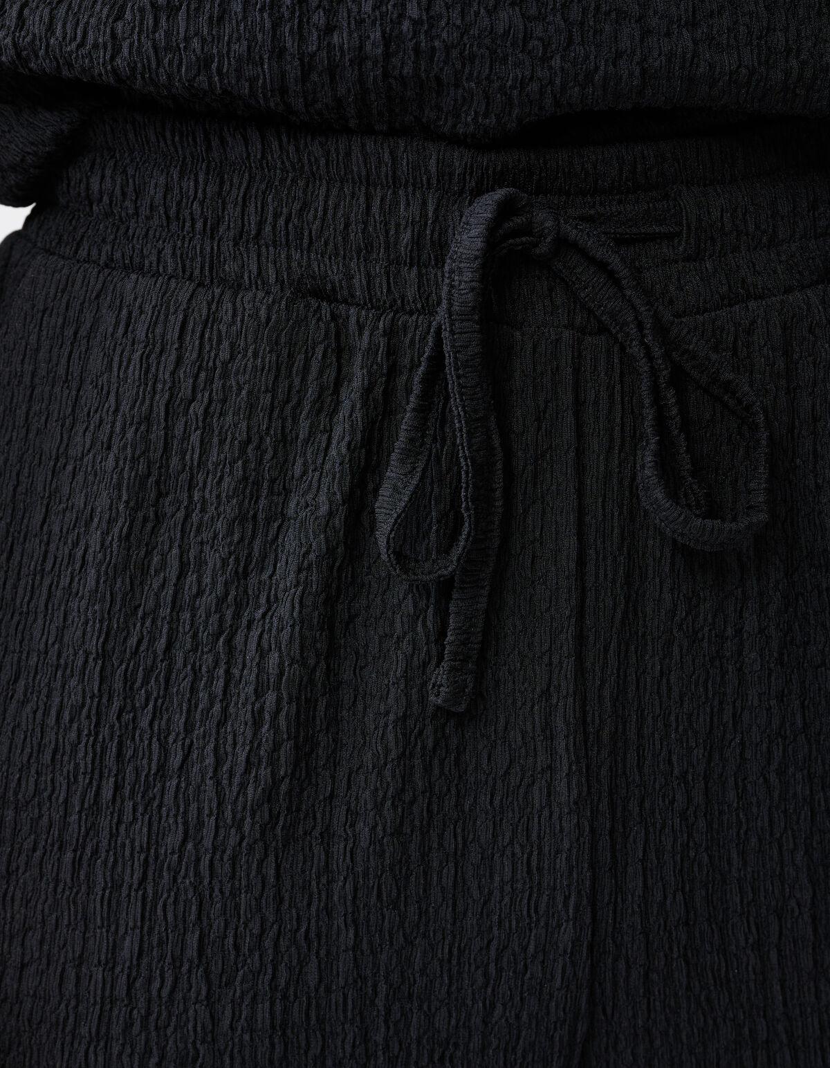 Crinkle Wide Leg Broek Zwart SHOEBY WOMEN