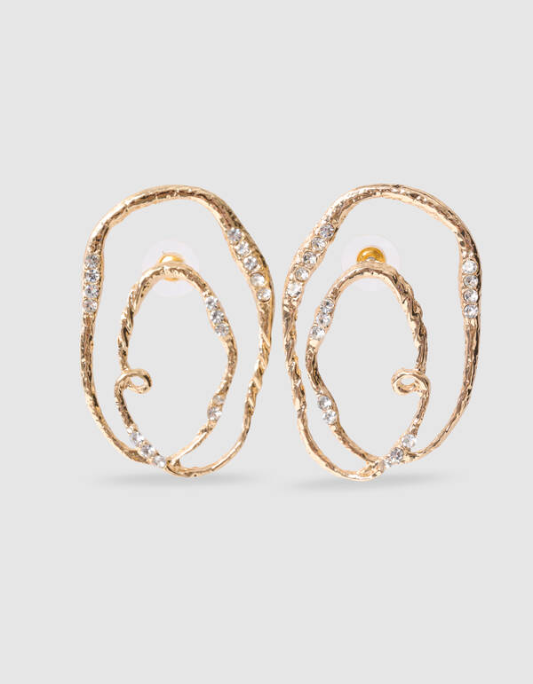 Round Strass Oorbellen Goud SHOEBY ACCESSOIRES