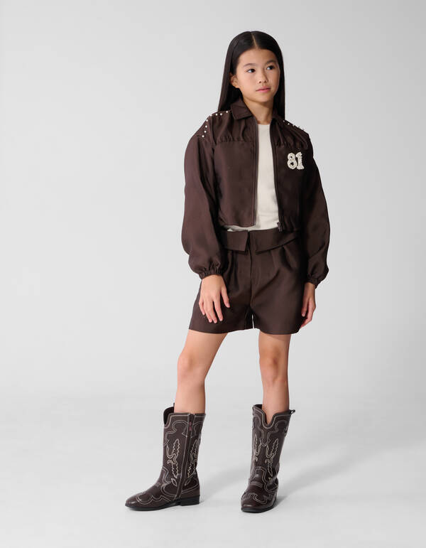 Satijnen Bomberjack Bruin SHOEBY GIRLS