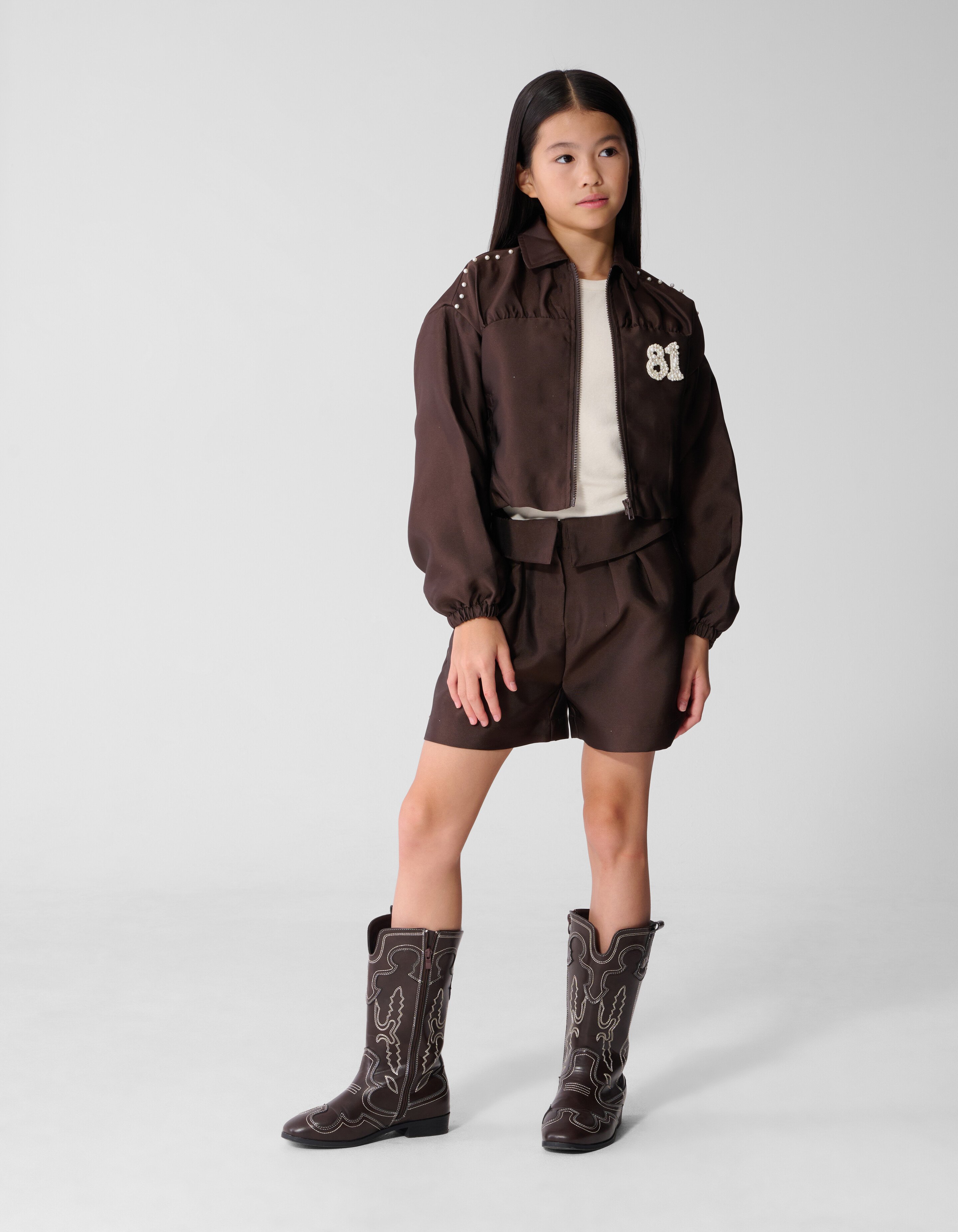 Satijnen Bomberjack Bruin SHOEBY GIRLS