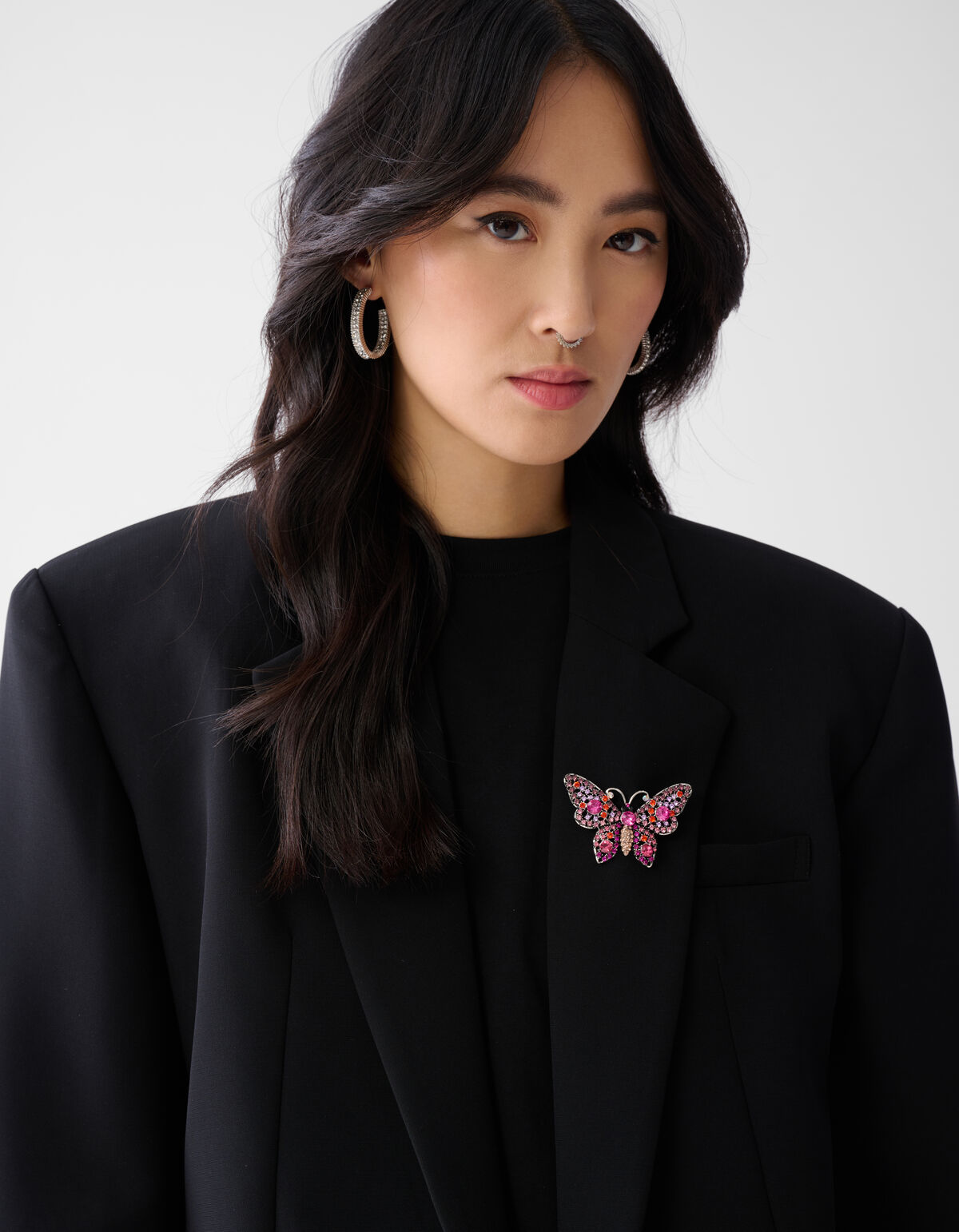 Strass Butterfly Broche Roze SHOEBY ACCESSOIRES