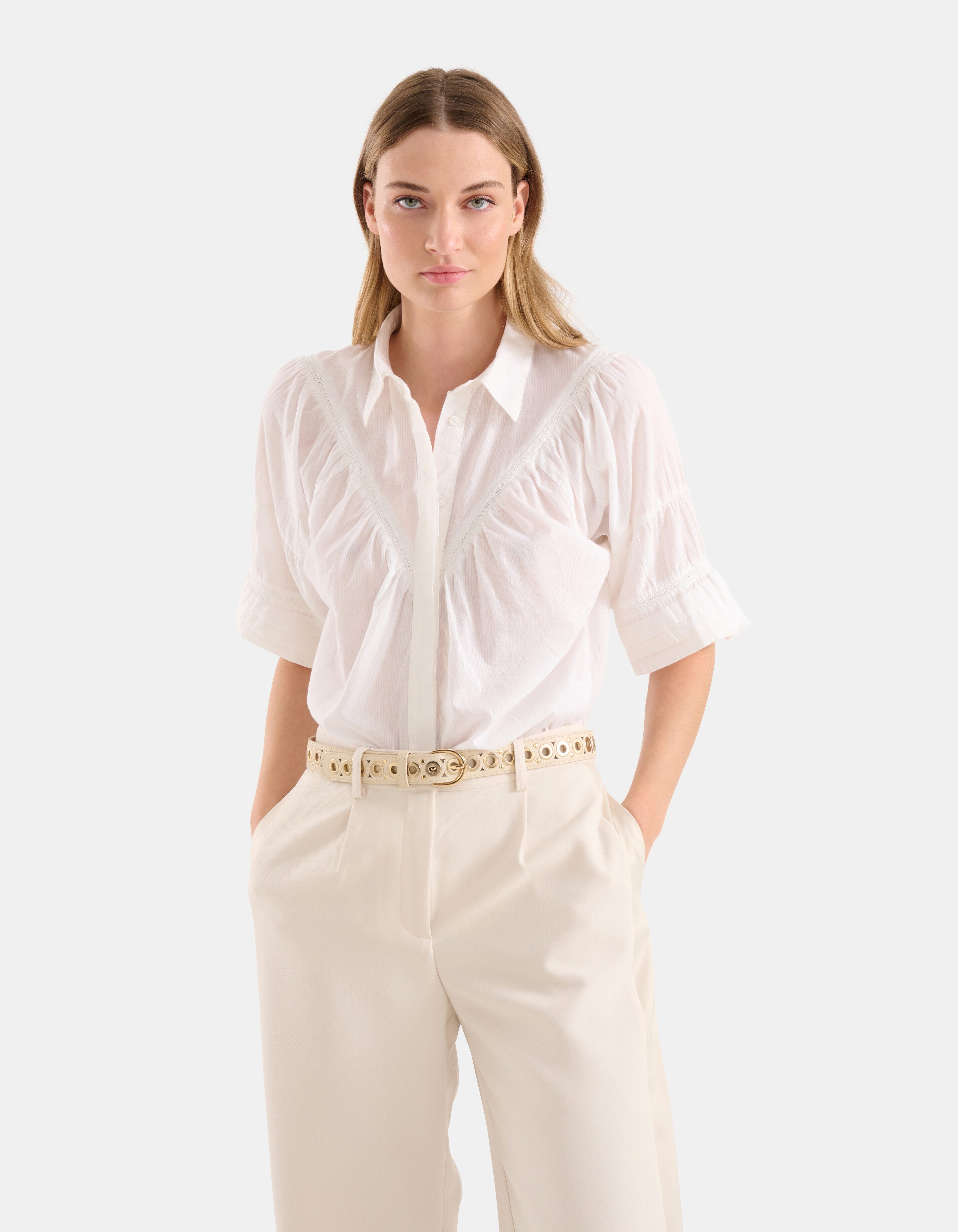 Voile Blouse Wit SHOEBY WOMEN