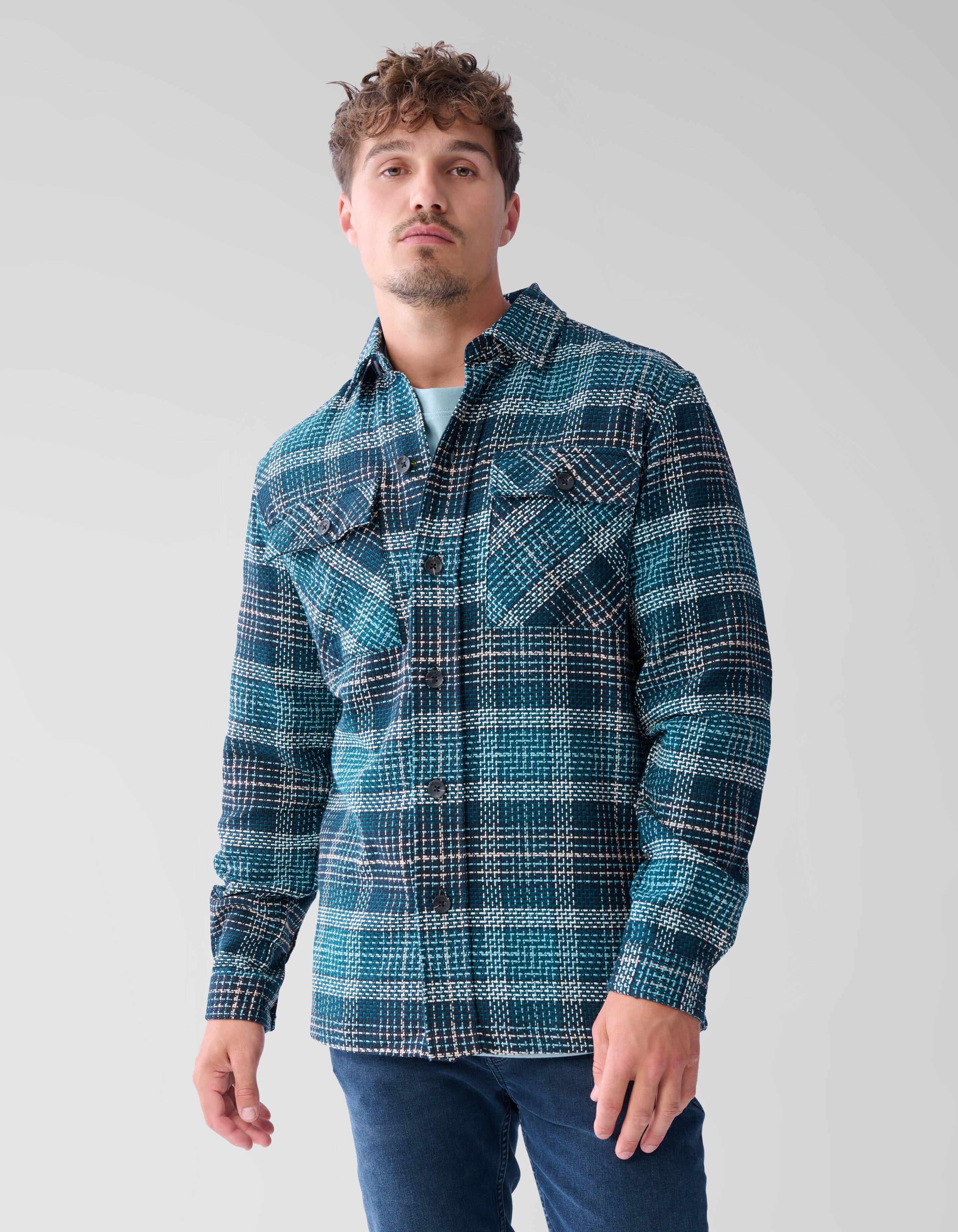 Heavy Ruiten Overshirt Groen SHOEBY MEN