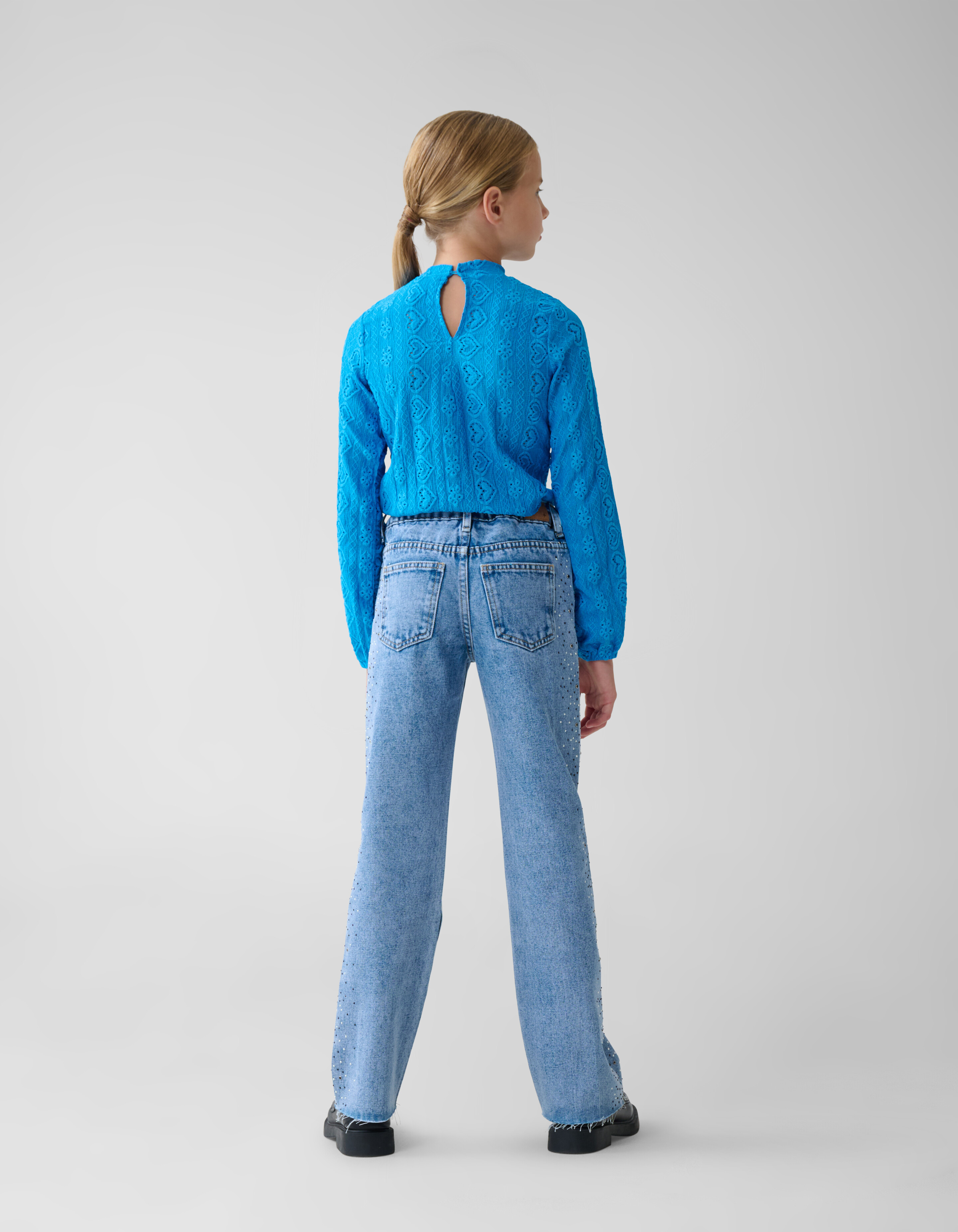 Embroidery Top Blauw SHOEBY GIRLS
