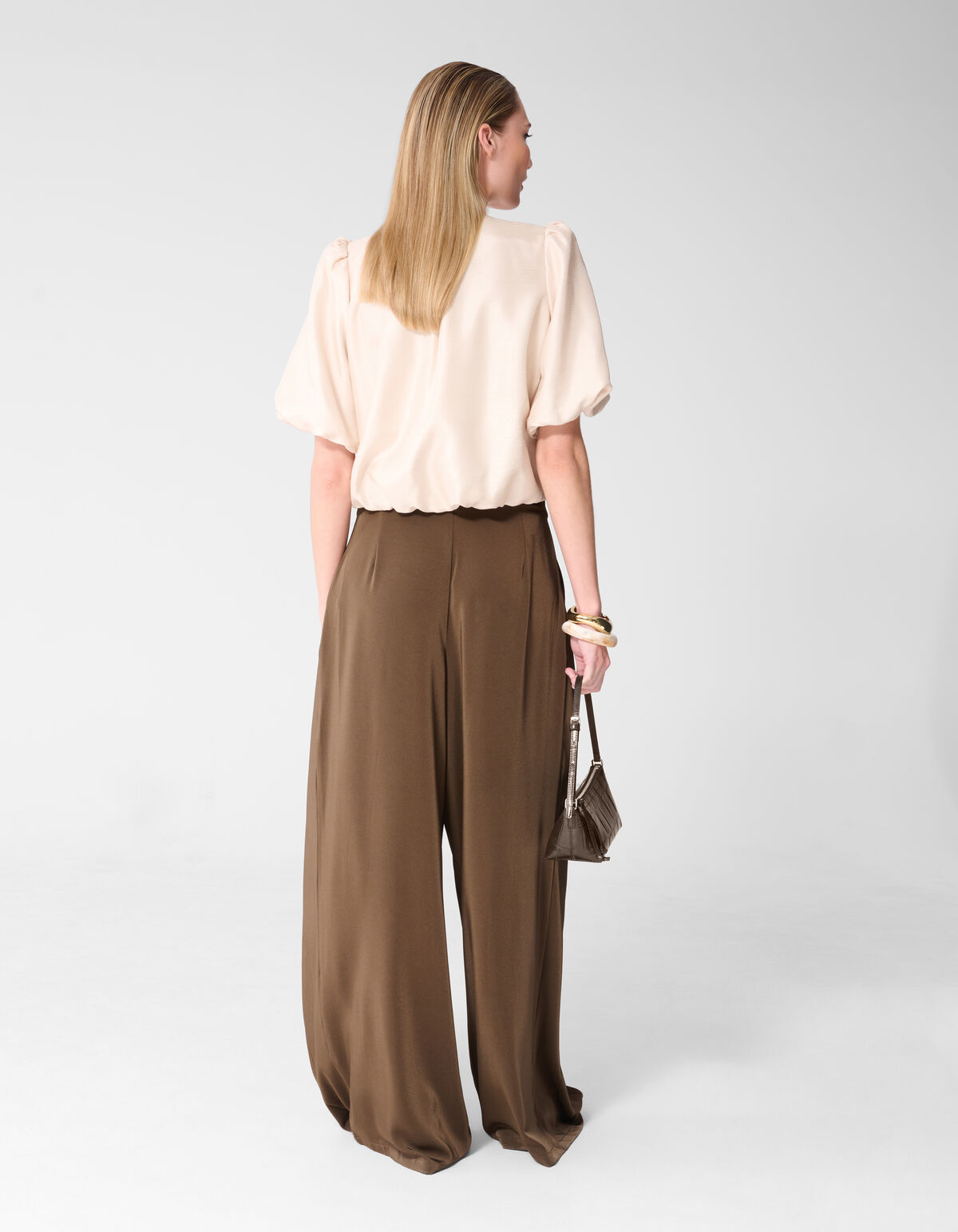 Pleated Loose Fit Broek Bruin By Fred SHOEBY WOMEN