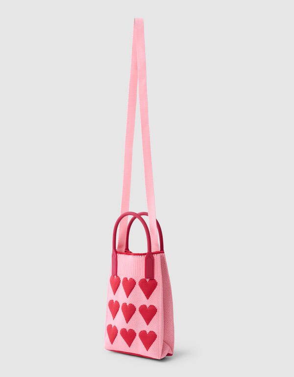 Knitted Heart Tas Roze SHOEBY GIRLS