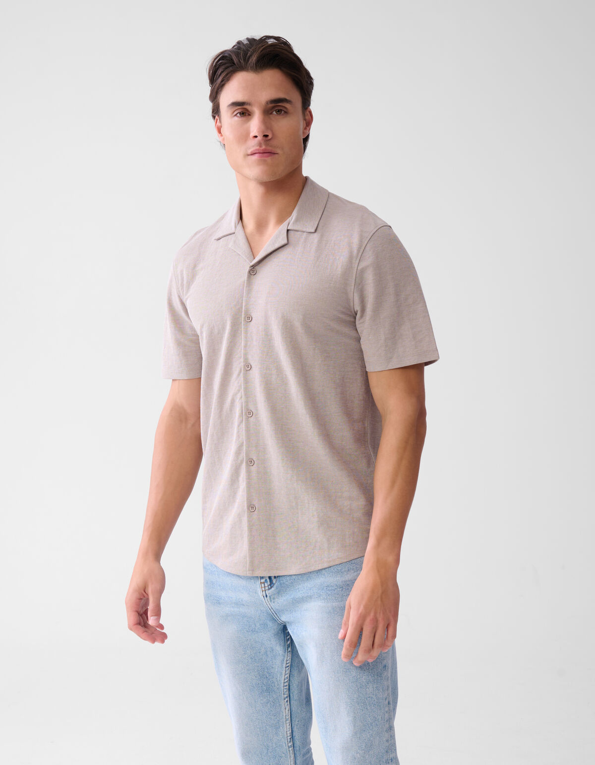 Pique Shirt Lichtbruin SHOEBY MEN
