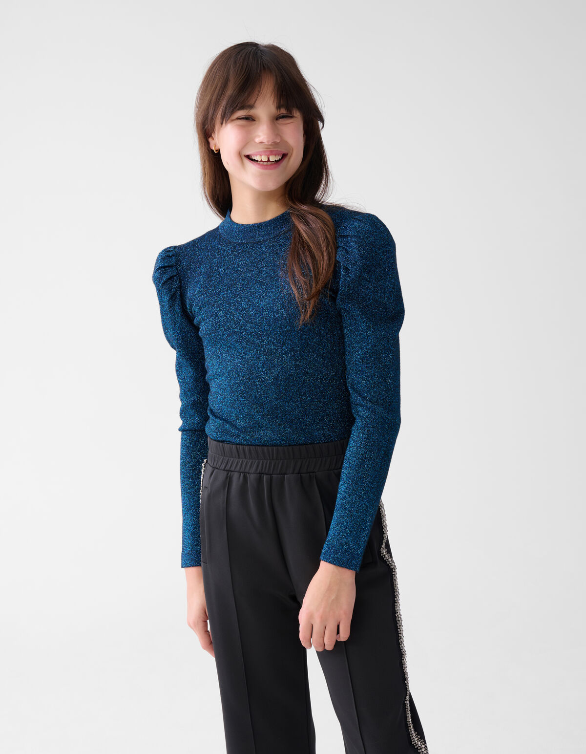 Glitter Gebreide Top Donkerblauw SHOEBY GIRLS