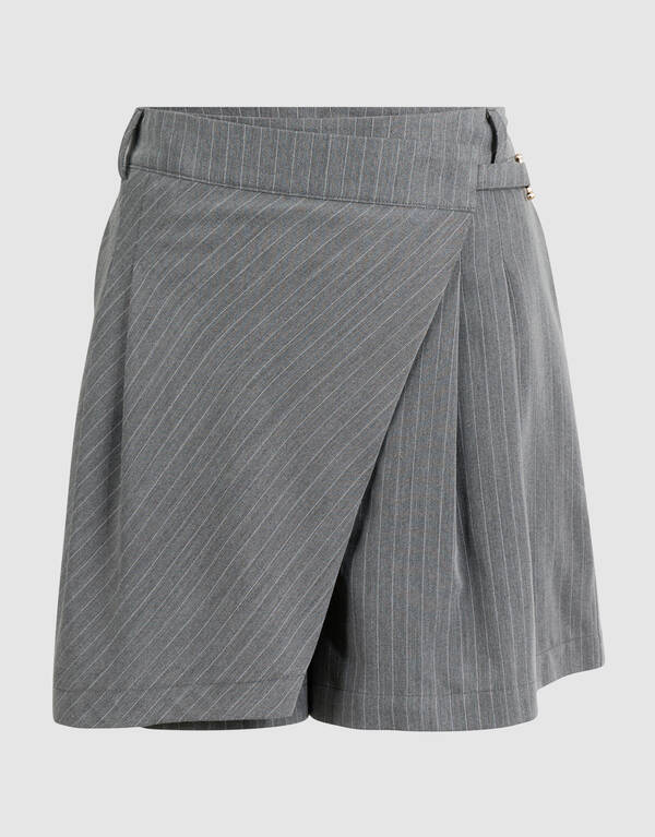 Pinstripe Pleated Skort Donkergrijs SHOEBY WOMEN