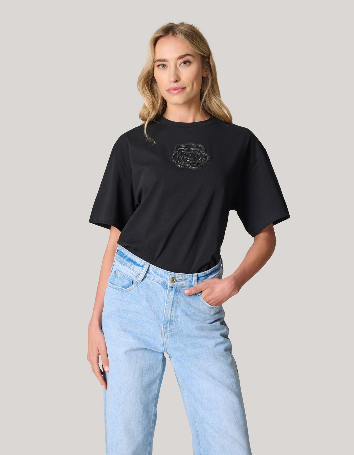 Artwork Strass T-shirt Zwart SHOEBY WOMEN