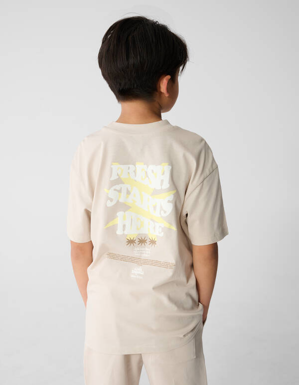 Fresh Artwork T-shirt Beige SHOEBY BOYS