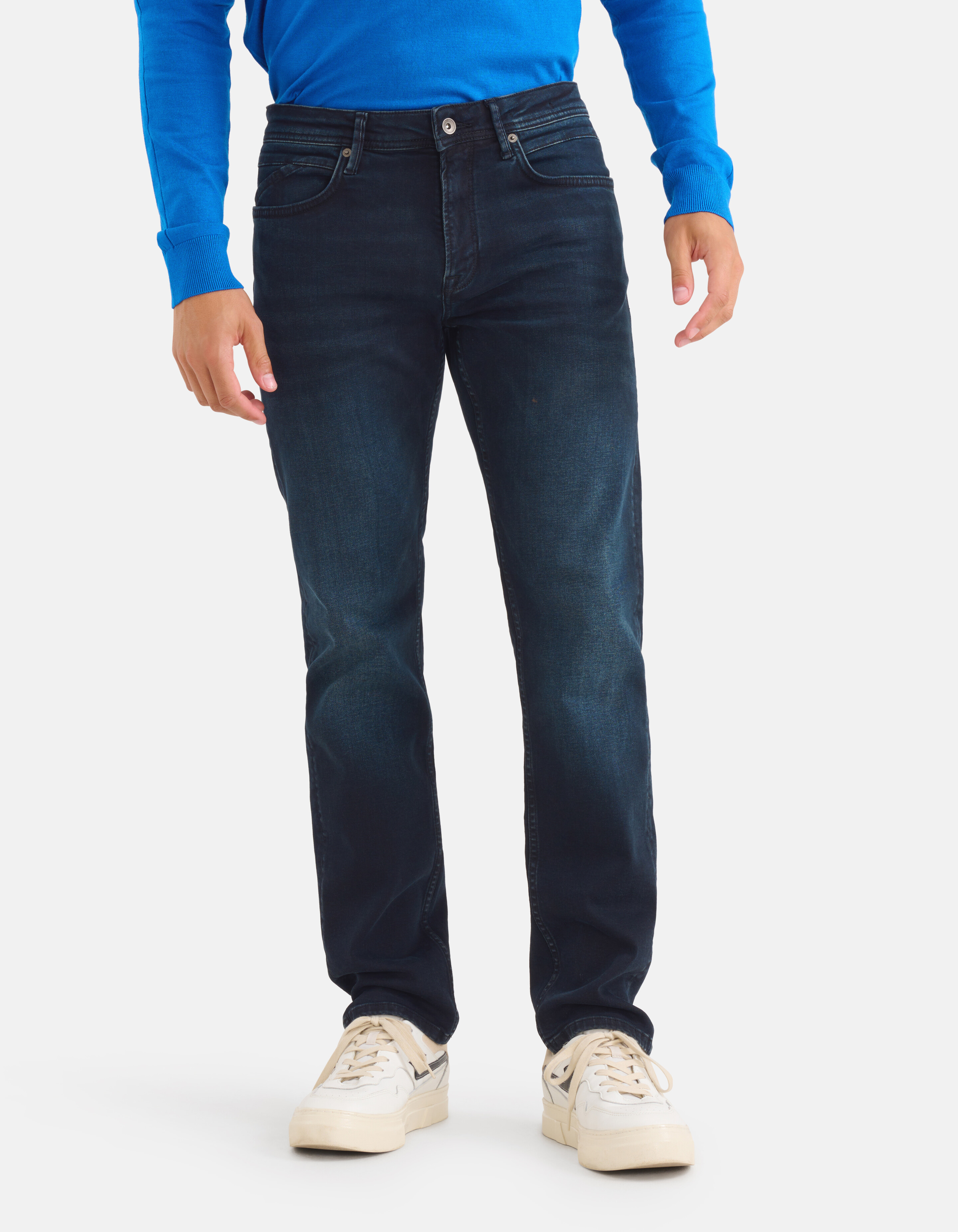Straight Fit Jeans Blauw/Zwart L36 Refill