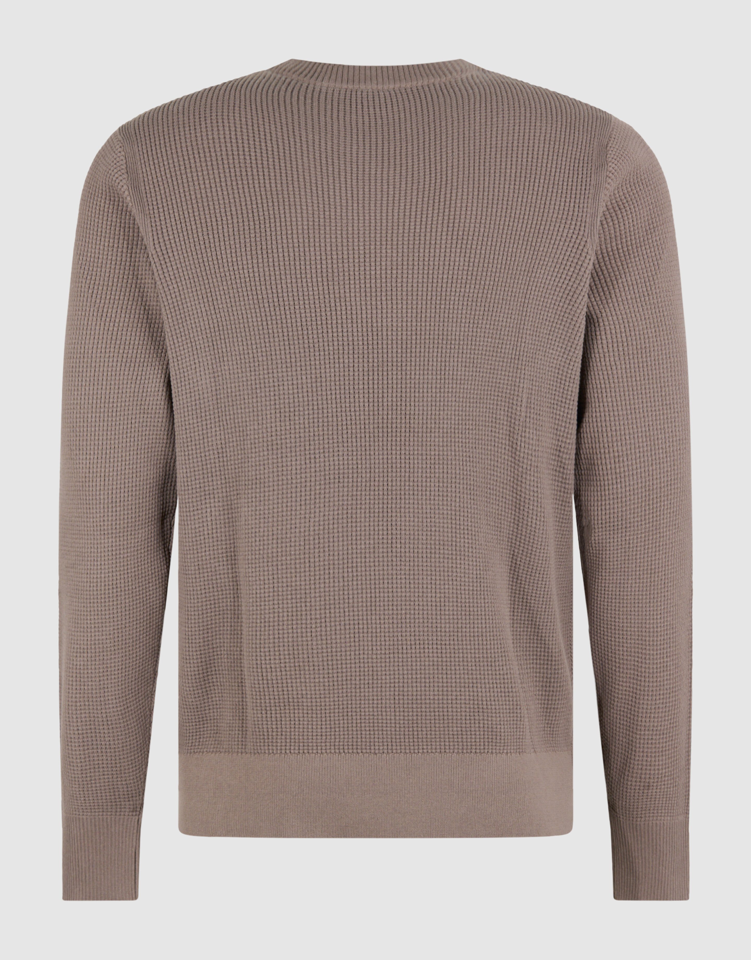 Gebreide Waffle Trui Taupe SHOEBY MEN