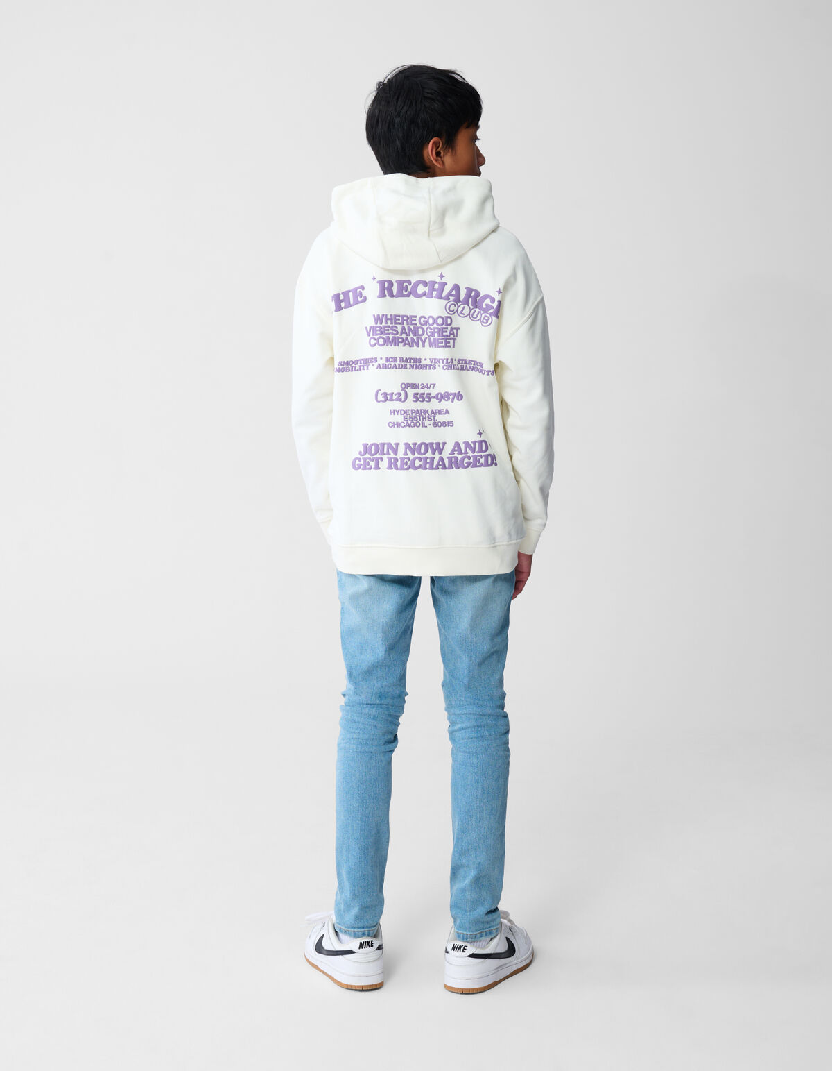 Recharged Artwork Hoodie Gebroken Wit SHOEBY BOYS