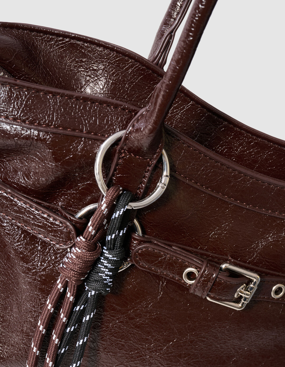 Shiny Baguette Tas Donkerbruin SHOEBY ACCESSOIRES