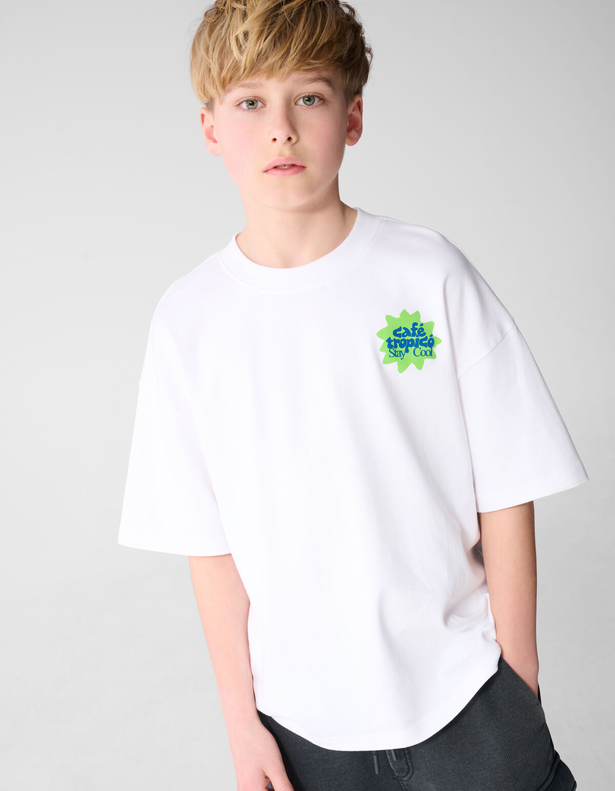 Stay Cool Artwork T-shirt Wit SHOEBY BOYS