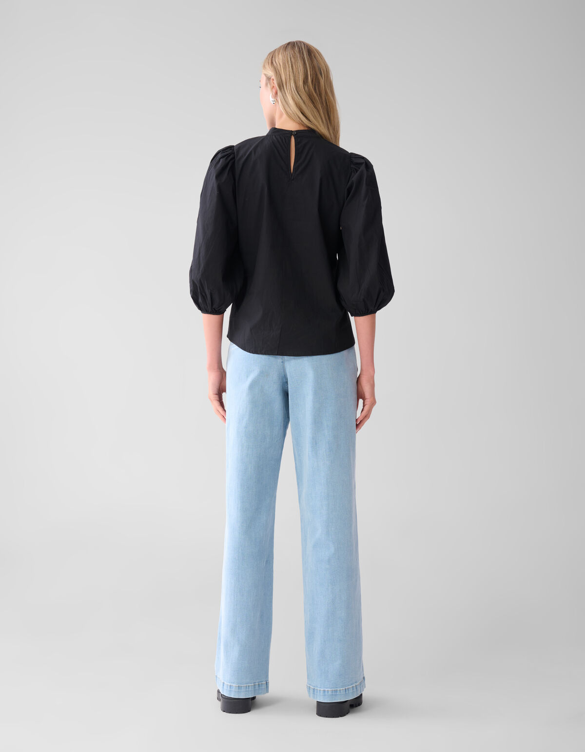 Strass Heart Poplin Blouse Zwart SHOEBY WOMEN