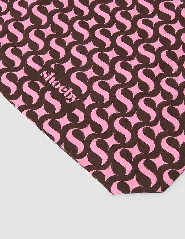 Shoeby Logo Shopper Bruin/Roze SHOEBY ACCESSOIRES