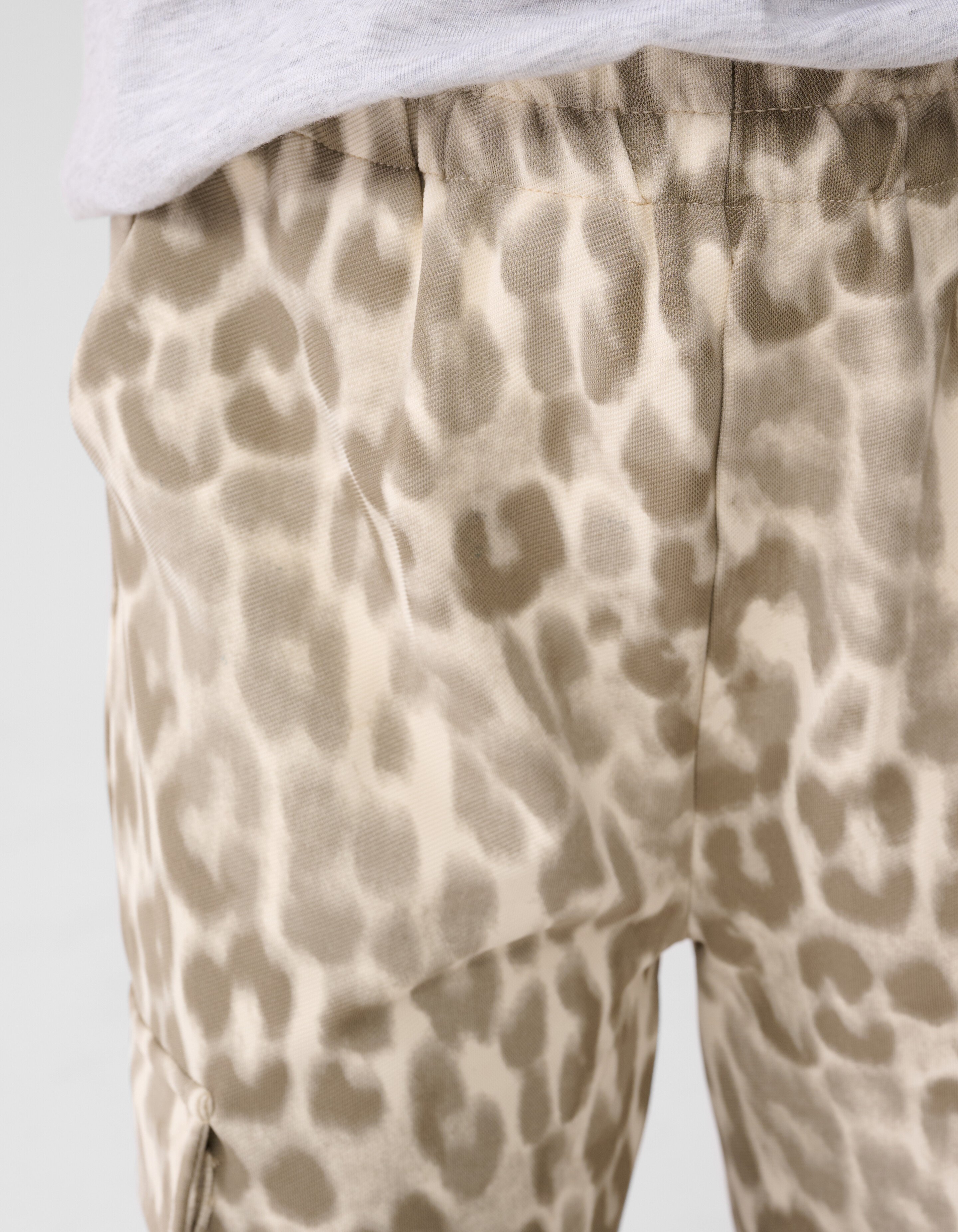 Cargo Leopard Wide Leg Broek Lichtbruin SHOEBY GIRLS