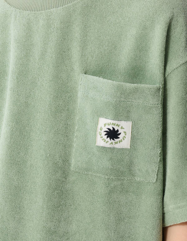 Towelling Relaxed T-shirt Lichtgroen SHOEBY BOYS