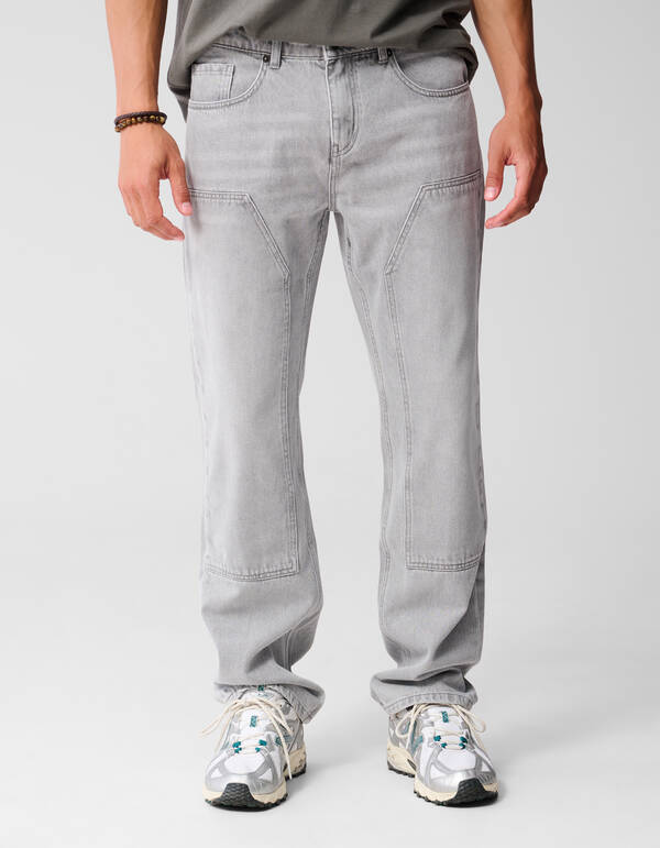 Loose Tapered Fit Jeans Lichtgrijs L32 SHOEBY MEN