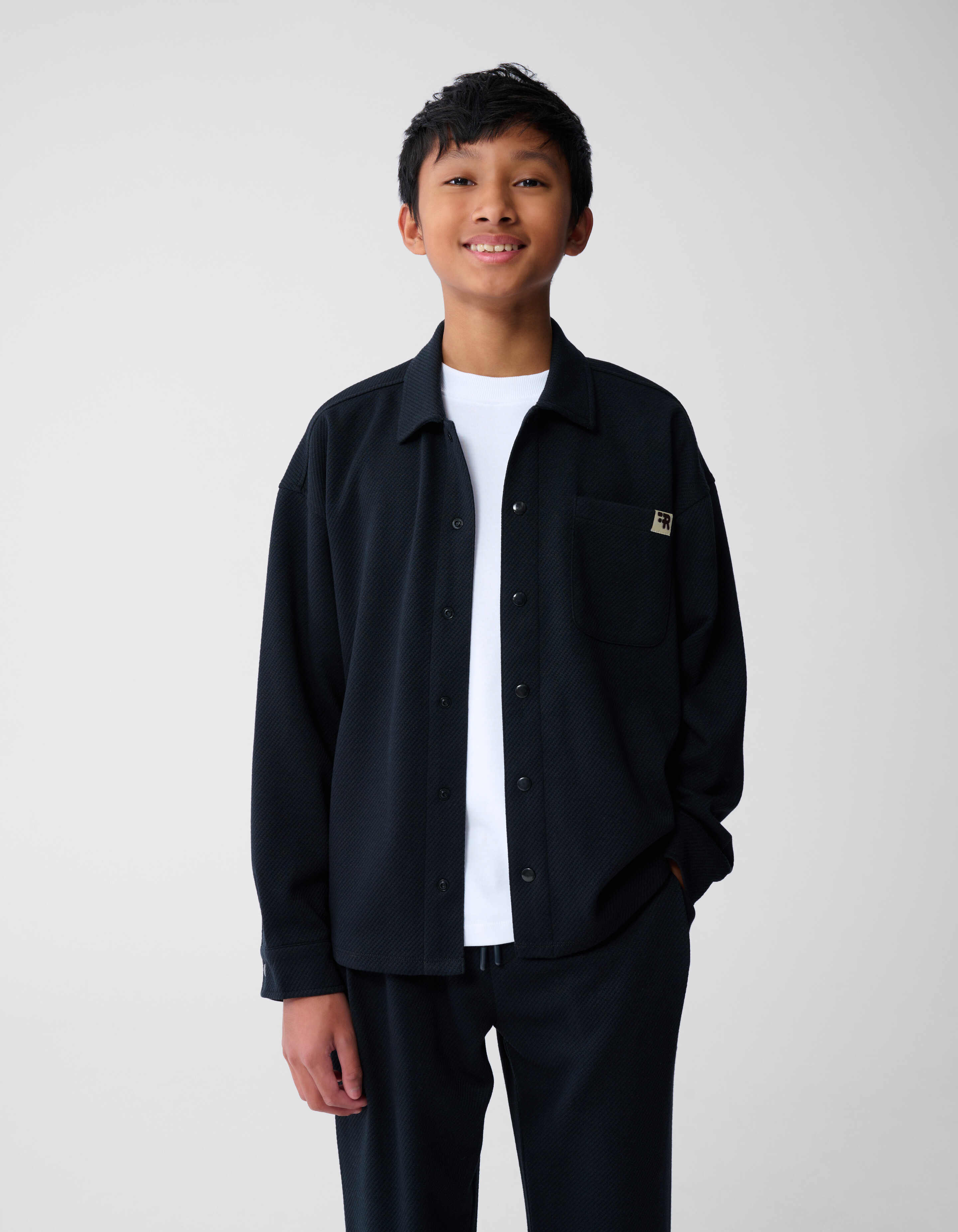 Structuur Overshirt Donkergrijs SHOEBY BOYS