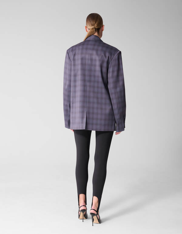 Satijnen Geruiten Blazer Grijs By Mieke SHOEBY WOMEN