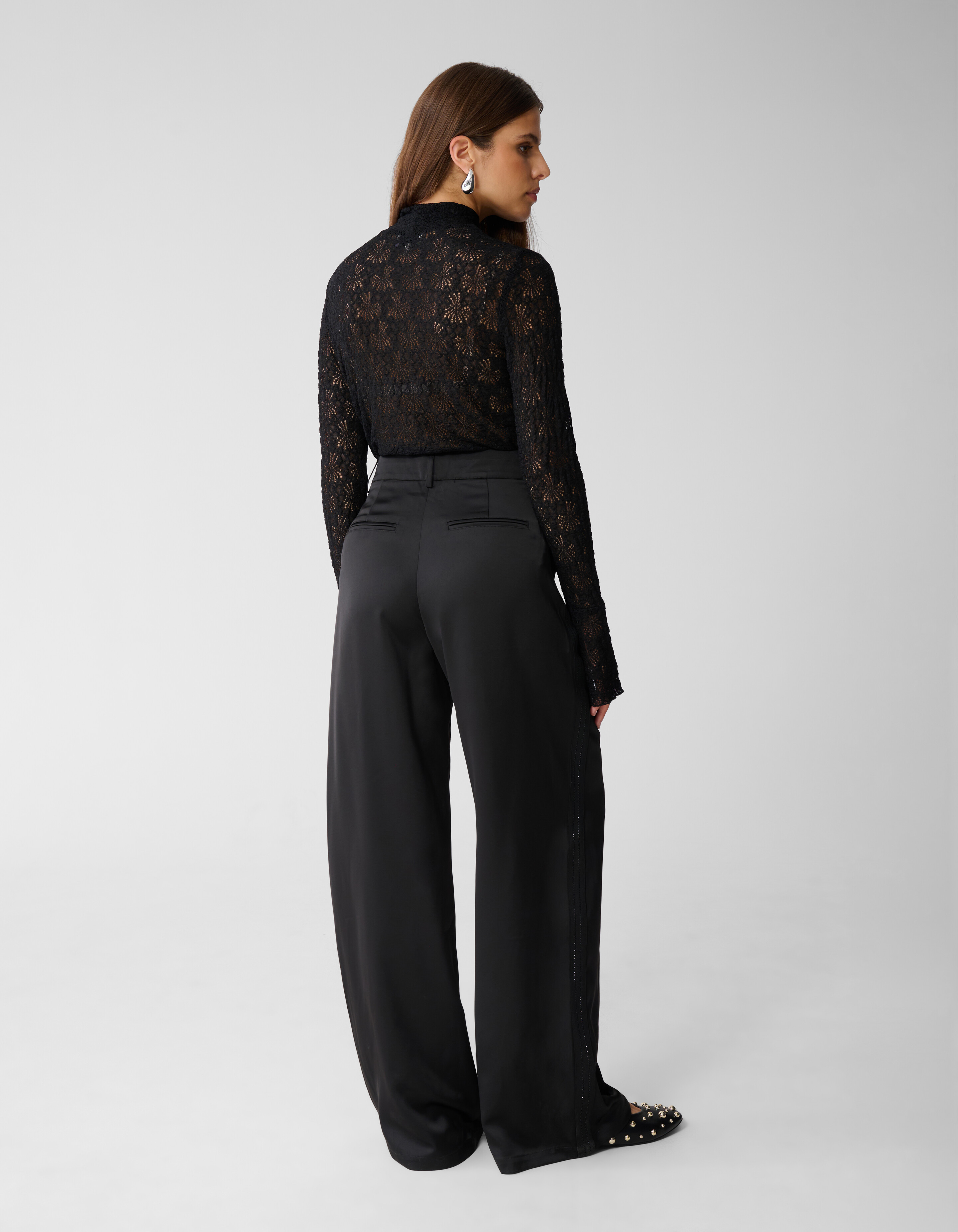 Satijnen Pantalon Zwart By Mieke SHOEBY WOMEN